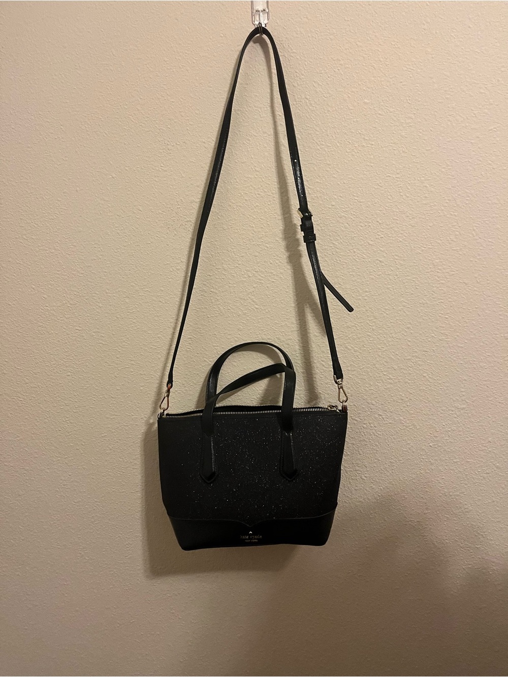 Kate Spade Lola Glitter Satchel, Black NWOT - Picture 1 of 5